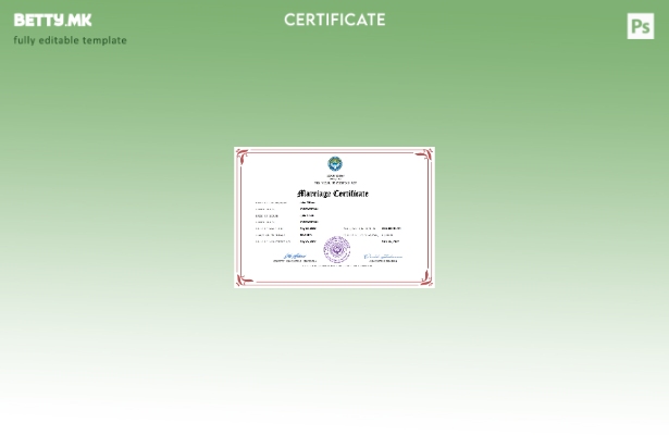 Модерен стил Киргистански извод за брак Шаблон за Word и PDF